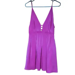 Free People Gabby’s Party all Night Fuchsia Spaghetti Strap Low Cut Dress thumbnail 2