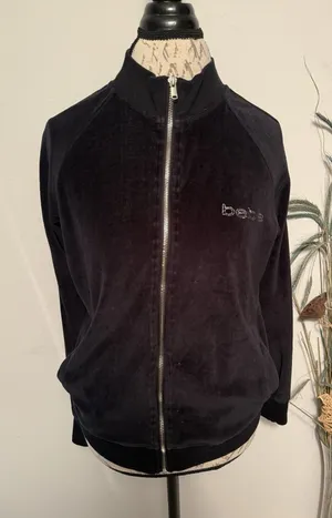 Bebe Track Jacket Activewear Outwear Zip Up Jacket Size XS VTG Y2K Medium Black‎ thumbnail 1