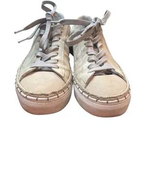 Free People wms cream white leather low top fashion sneakers sz 7 SKU 10-326 thumbnail 13