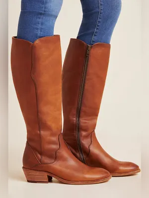 Frye Carson Piping BrownLeather Tall Knee High, Extended Calf. Size 8 thumbnail 2