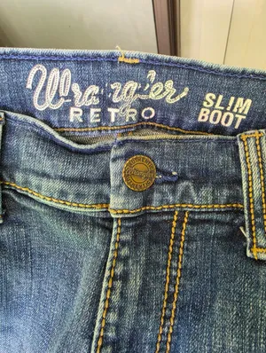 Wrangler Retro Slim boot cut denim blue jeans stretch size 7/9 thumbnail 11