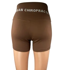 Urban Chiropractic Women's Brown High Waist Athletic Activewear Biker Shorts S thumbnail 3