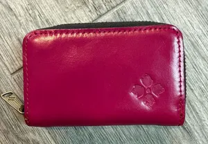 Patricia Nash Abri Small Leather Card Key Chain Zip Wallet Pink thumbnail 1