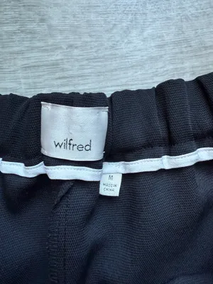 Wilfred Aritzia Wide Leg High Rise Front Pockets Elastic Waist Black Pants Sz M thumbnail 2