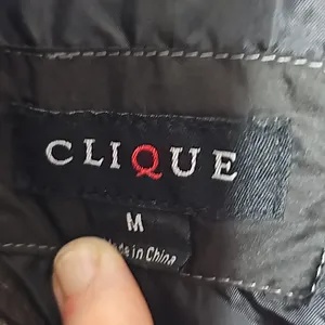 Clique crop cropped moto motorcycle quilted bomber style black jacket sz Medium thumbnail 5