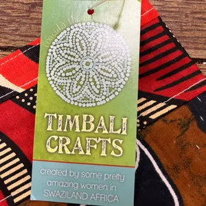 NWT Timbali Crafts Hand Crafted Swaziland Africa Tribal Print Zippered Pouch thumbnail 6