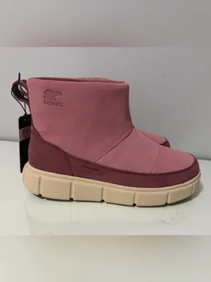 Sorel Pink Two-Tone Suede Waterproof Ankle Booties thumbnail 6