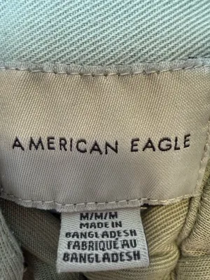 American Eagle Olive Utility Hooded Cropped Button Front Shacket Jacket Size M thumbnail 5