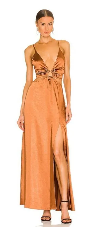 Aniston Dress in Hazelnut LPA Small thumbnail 1