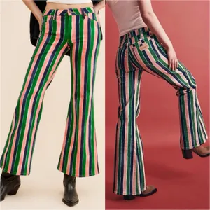 Wrangler Wanderer Mid Rise Bell Bottoms in sandía stripe size 24 thumbnail 2