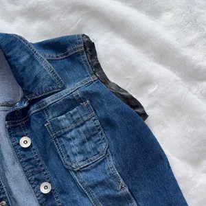 Cato Denim Vest Faux Leather Trim Size M Button Front thumbnail 9
