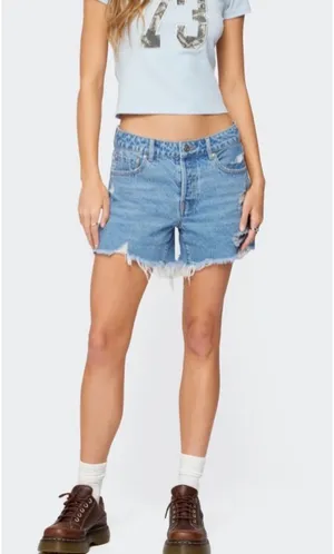Edikted Jean Shorts Blue thumbnail 1