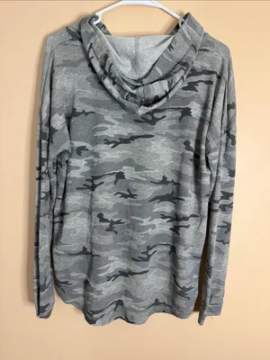Grayson Threads Gray Camo Hooded Lounge Top thumbnail 4