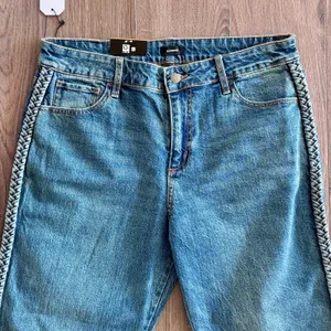 Express Straight Leg Ankle Jeans Braid Trim Casual Medium Wash NEW Women Sz 12 thumbnail 2