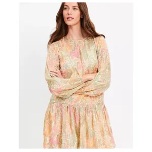 NEW LOFT Shimmer Floral Jacquard Bubble Hem Mini Dress - Size M thumbnail 2