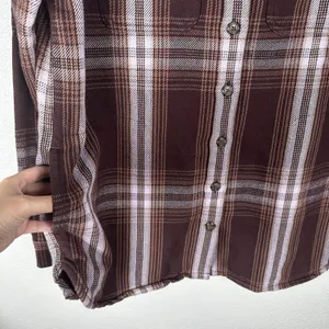 Carhartt Loose Fit Twill Shacket Womens Size Small Brown Plaid Cotton TW5991-W thumbnail 3