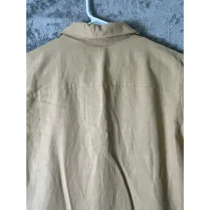 Tommy Bahama Silk Linen Button Front Maxi Shirt Dress Beige Size Large Resort thumbnail 4