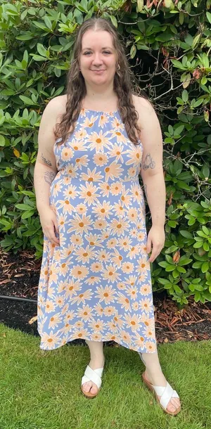 *NWT* Daisy halter open back dress Blue Size 2X thumbnail 1