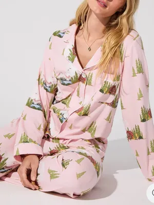 BedHead Pine Lake Classic Long Sleeve Jersey Pajama Set Cabincore Cabin thumbnail 6