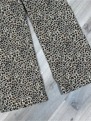 J. Crew Lizzie Leopard Print High‎ Rise Wide Leg Pants Tan Black 30 Chino thumbnail 8