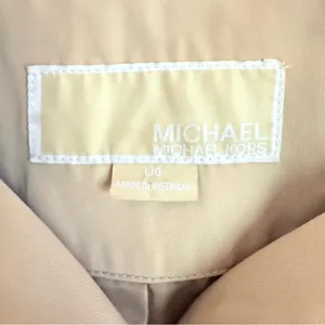 Michael Kors Single Breasted Beige Trench Coat Rain Coat Removable Hood Large thumbnail 3
