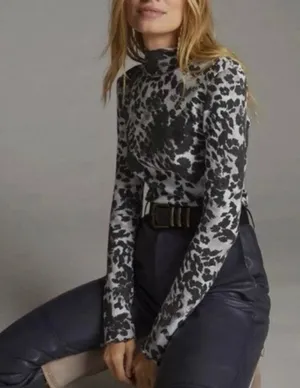 Anthropologie Pilcro Printed Long Sleeve Turtleneck - size Small thumbnail 1