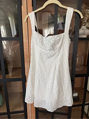 Princess Polly Xanthus Embroidered Mini Dress White eyelet embroidered bow thumbnail 3