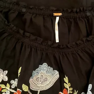 FREE PEOPLE Fleur Du Jour Mini Dress Black Floral Embroidered Off Shoulder Small thumbnail 12