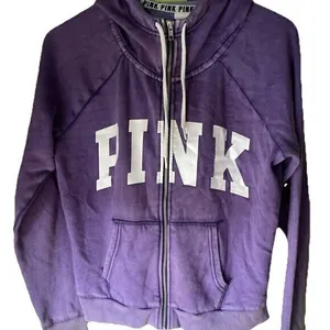 Victoria's Secret Vintage PINK Full Zip Hoodie Purple White Women's Size Large thumbnail 3