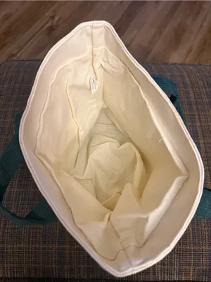 Kendra Scott Forest Green Corduroy and Cream Mini Tote thumbnail 4