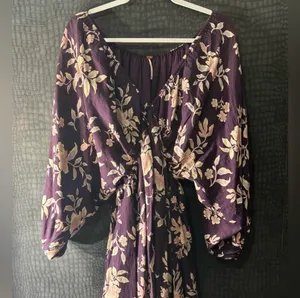 Free People Purple Floral Print Dress thumbnail 2
