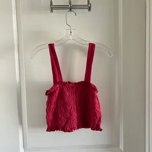 American Eagle Ruched Pink Crop Top thumbnail 3