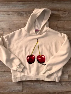 Edikted Mon Cheri hoodie in cream thumbnail 1