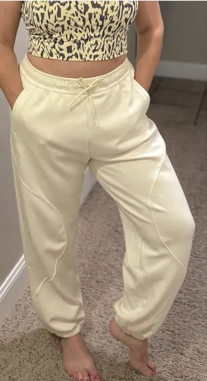 ZYIA Relaxation Sweatpants Buttercup Yellow Pocket Joggers size Medium cozy thumbnail 1
