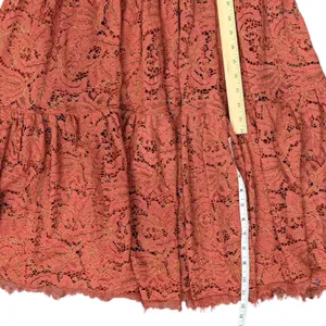 Dress the Population Burnt Orange Gold Lace Tiered V-Neck Midi Dress size S thumbnail 8
