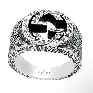 Gucci GG Logo Sterling Silver 925 Ring Unisex 445302 thumbnail 1