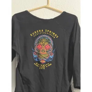 Harley Davidson Gray Black Long Sleeve V-Neck Tshirt Women's 2x shirt thumbnail 3