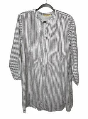 Roller Rabbit Linen‎ Dress Striped Black White XS thumbnail 1