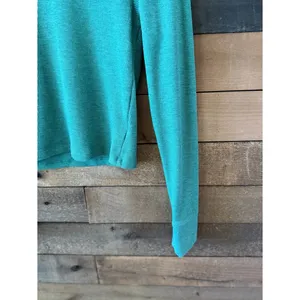 American Eagle Ribbed Mock Neck Long Sleeve Crop Top Teal Green thumbnail 5