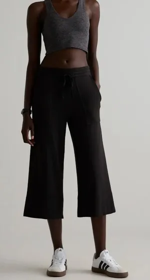 Quince SuperSoft Fleece Cropped Wide Leg Pants thumbnail 1
