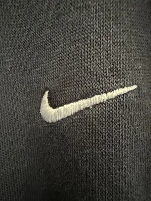 Nike Woman’s Black Wide Leg Sweat pants Joggers with White Swoosh Size Small thumbnail 2