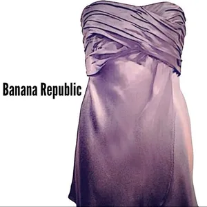 Gray Silk Strapless Top Size 6 thumbnail 2