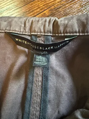 White House Black Market Brown Cotton Utility Jacket Y2K Style Size 6 thumbnail 2