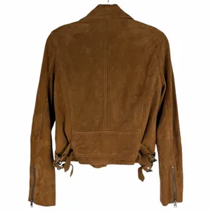 Lucky Brand Goat Suede Asymmetrical Zip Moto Jacket Brown Size XS thumbnail 8