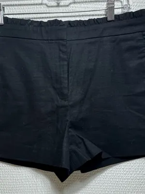 J crew Women's bottom closed Black details Elastic-Waist Shorts 12 thumbnail 1