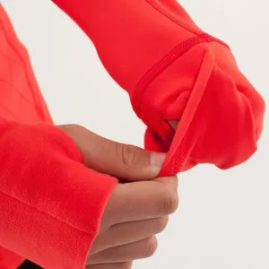 Lululemon Toasty Tech Quilted Elbow Love Red Coral 1/2 Zip Jacket Coat Sz 2 thumbnail 2