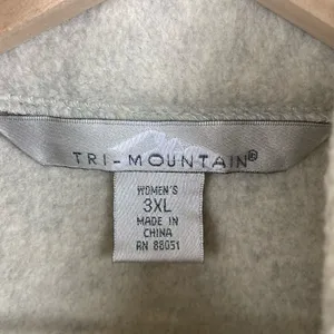 Vintage Tri-Mountain Fleece Vest Women's Size 3XL Beige Pumpkin Embroidered Fall thumbnail 4