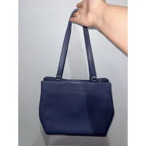 Dagne Dover Allyn Tote Ash Blue Pebbled Leather Medium‎ Laptop Shoulder Bag E thumbnail 3