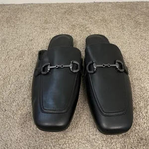 New Steve Madden Black Square Toe Horsebit Mule Loafers Size 10 thumbnail 3