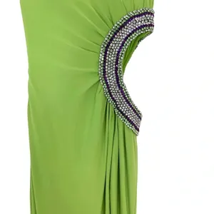 NWT Jasz Dress Strapless Gown Open Side with Rhinestones Bright Green Size 00 thumbnail 7